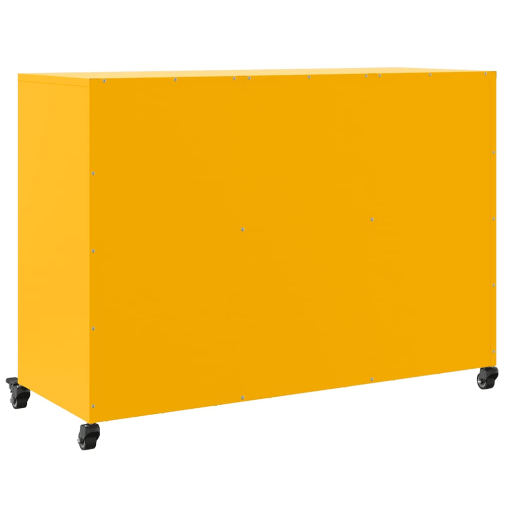 vidaXL Szafka, musztardowa, 100,5x39x72 cm, stal