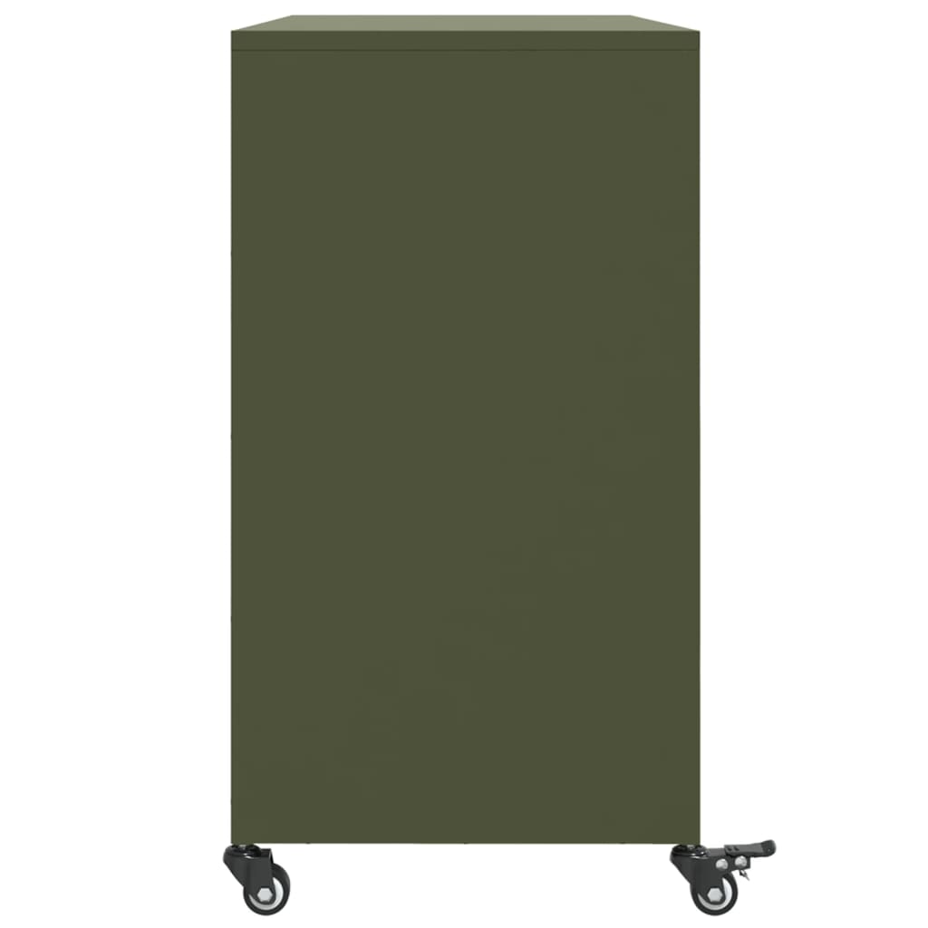 vidaXL Szafka, oliwkowa, 100,5x39x72 cm, stal