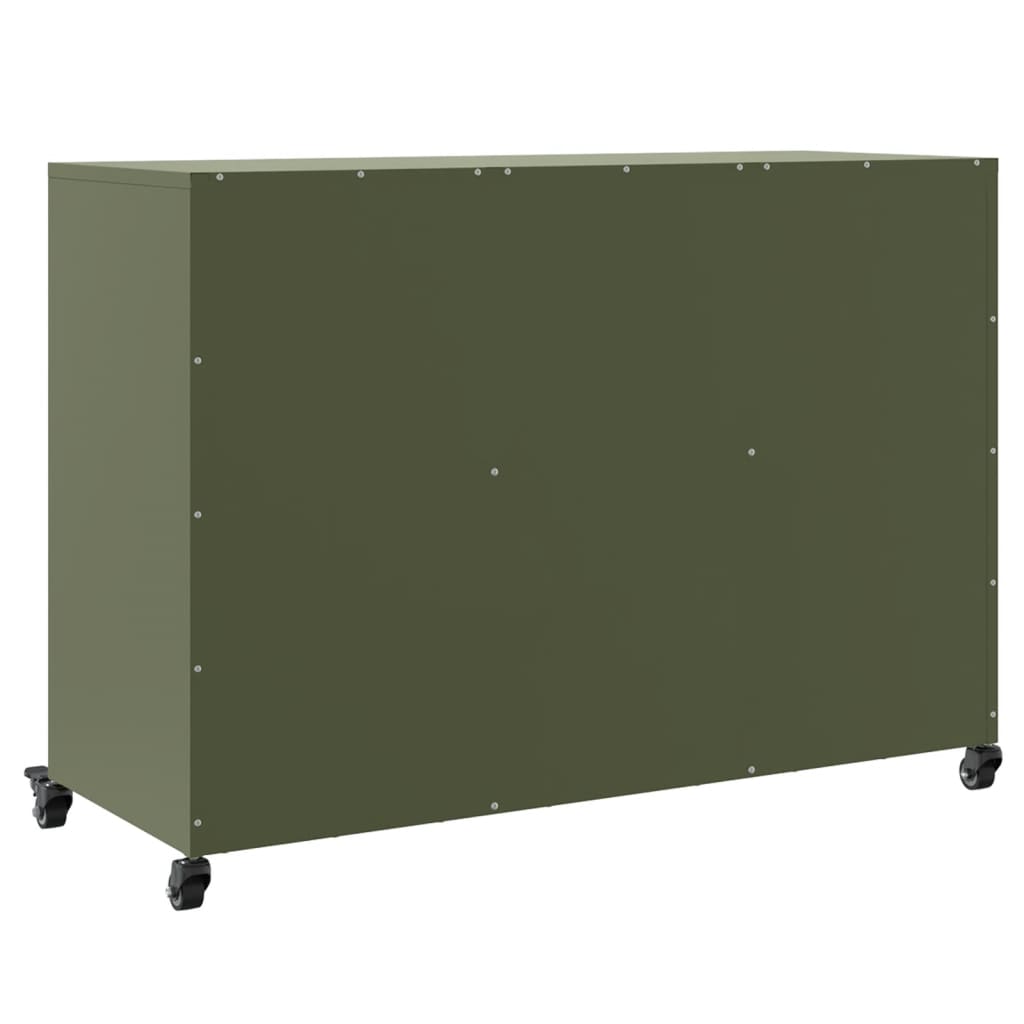 vidaXL Szafka, oliwkowa, 100,5x39x72 cm, stal