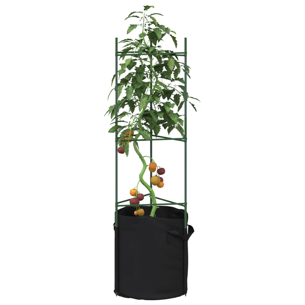 vidaXL Podpórki do pomidorów z workami, 2 szt., 116 cm, stal i PP