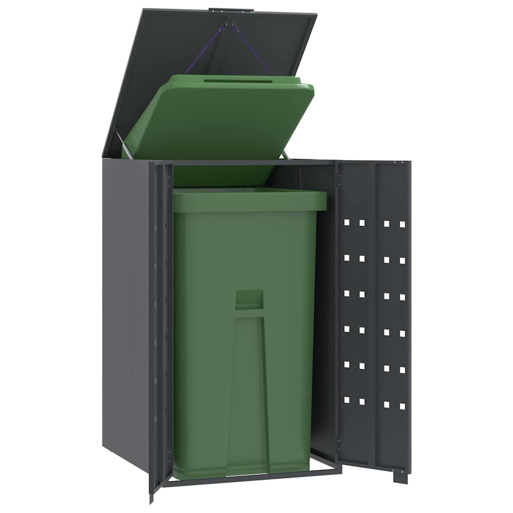 vidaXL Pojemnik na kółkach na pojedynczy pojemnik, antracyt, 69x79x117 cm, stal