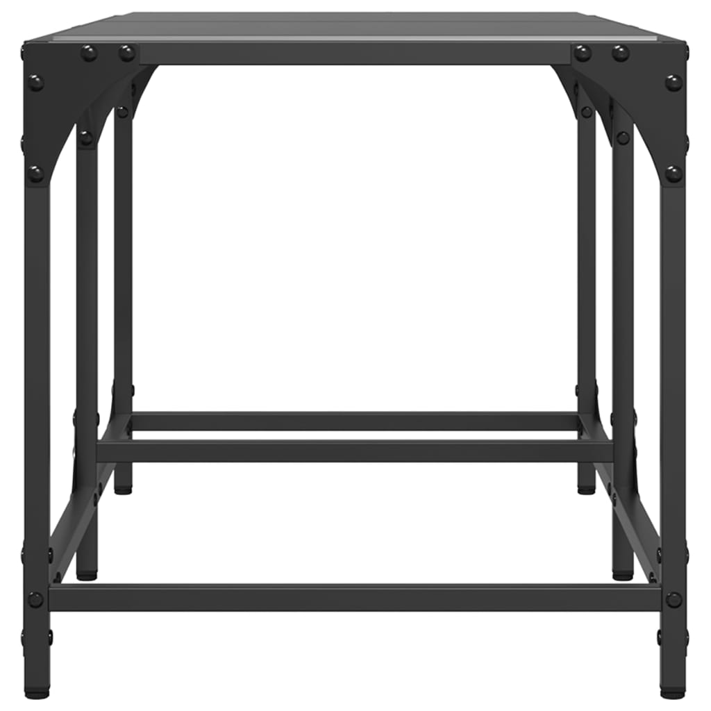 vidaXL Stolik kawowy z czarnym, szklanym blatem, 78,5x40x40 cm, stal