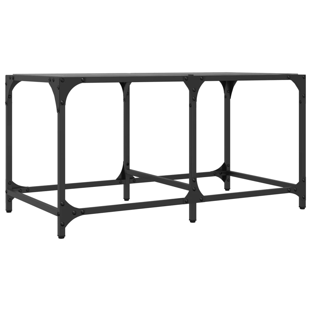vidaXL Stolik kawowy z czarnym, szklanym blatem, 78,5x40x40 cm, stal