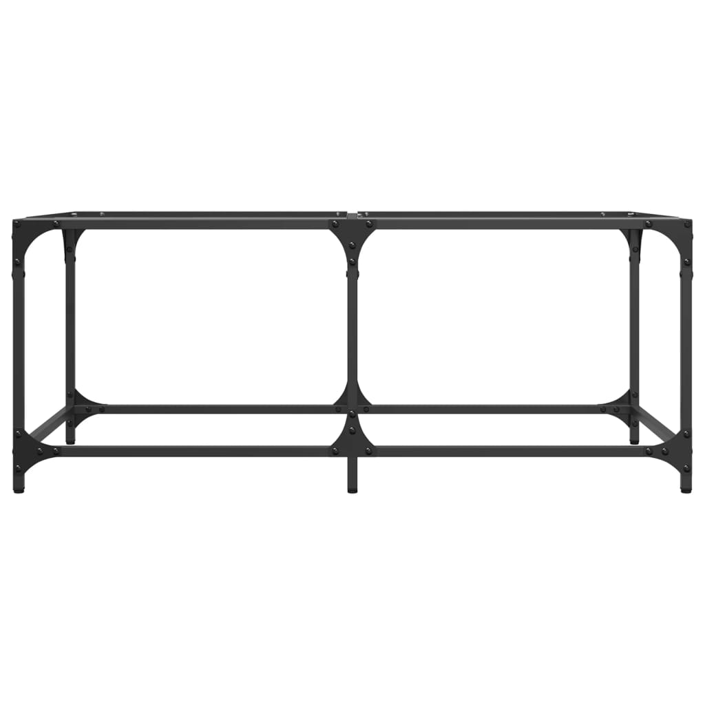 vidaXL Stolik kawowy ze szklanym blatem, 98,5x50x40 cm, stal