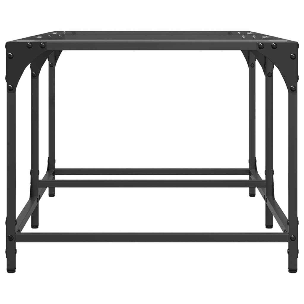 vidaXL Stolik kawowy ze szklanym blatem, 98,5x50x40 cm, stal