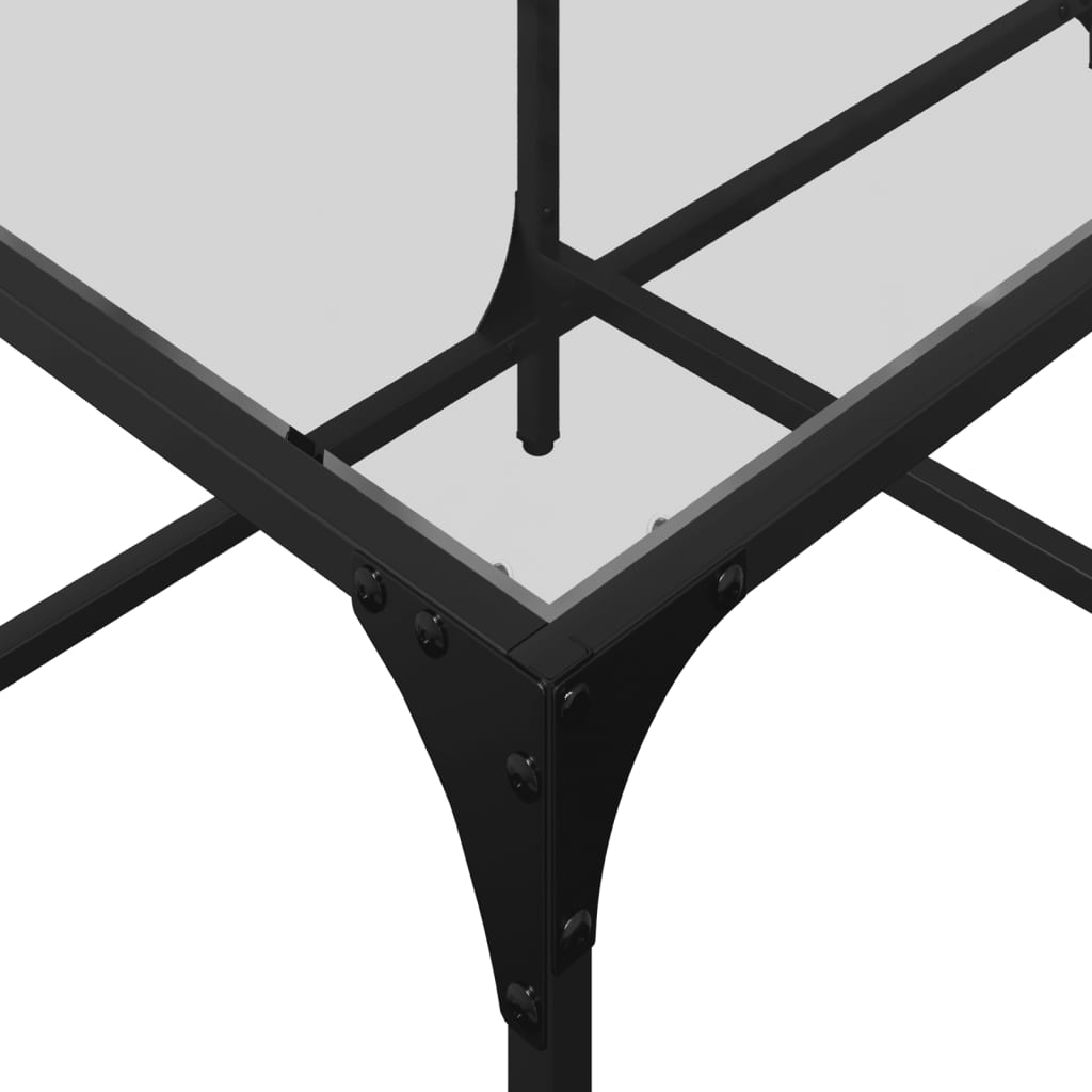 vidaXL Stolik kawowy ze szklanym blatem, 98,5x50x40 cm, stal
