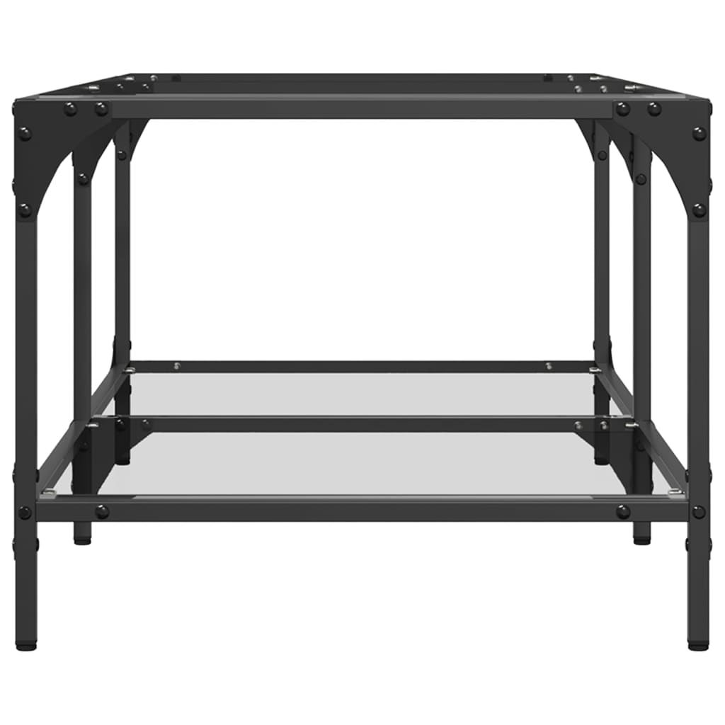 vidaXL Stolik kawowy ze szklanym blatem, 98,5x50x40 cm, stal
