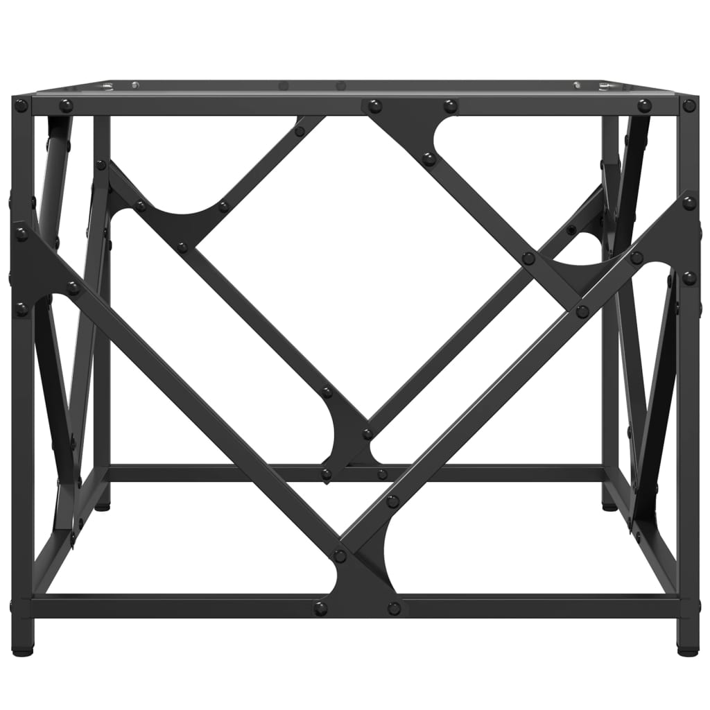 vidaXL Stolik kawowy ze szklanym blatem, 50x50x41 cm, stal
