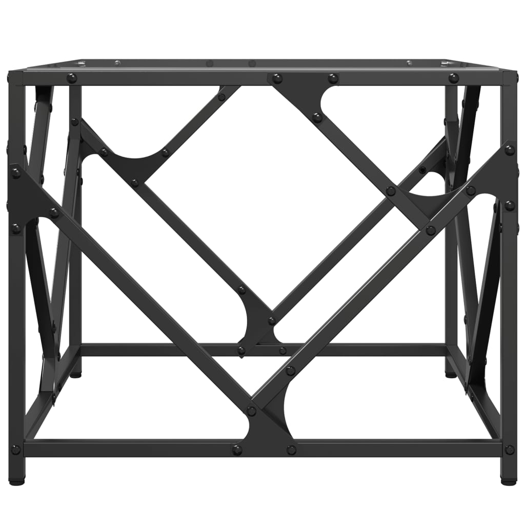 vidaXL Stolik kawowy ze szklanym blatem, 50x50x41 cm, stal