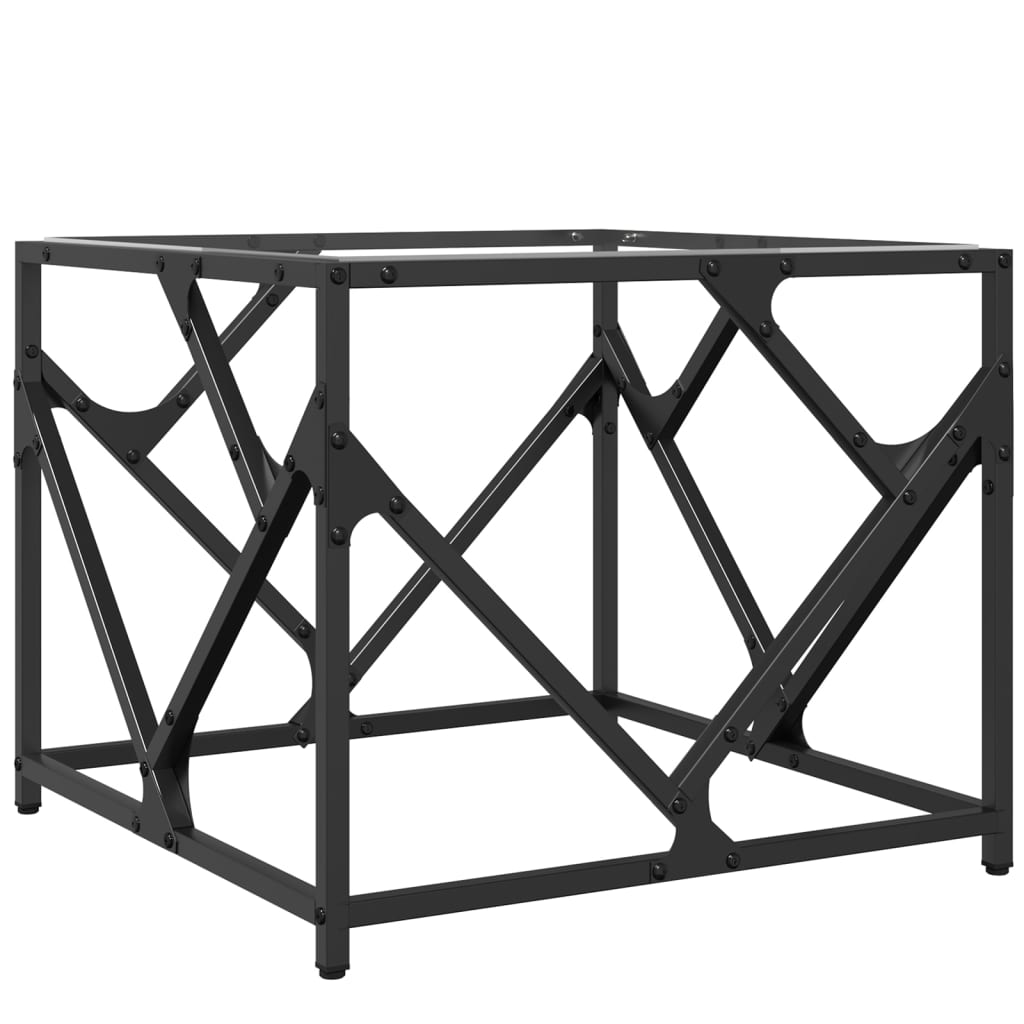 vidaXL Stolik kawowy ze szklanym blatem, 50x50x41 cm, stal