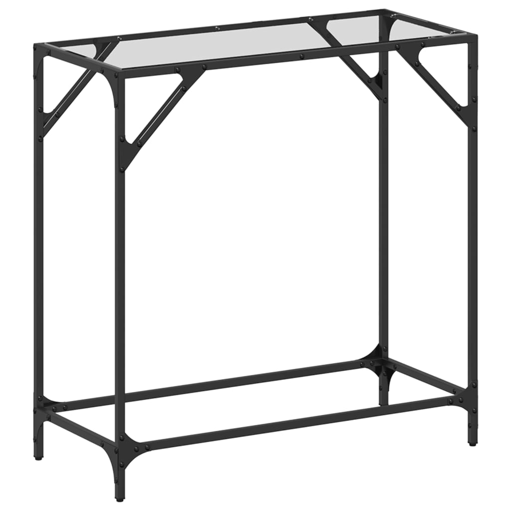 vidaXL Stolik konsolowy z przezroczystym, szklanym blatem, 80x35x81 cm