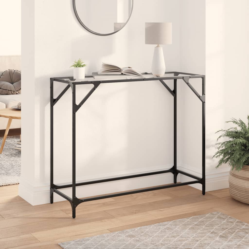vidaXL Stolik konsolowy z przezroczystym, szklanym blatem, 98x35x81 cm