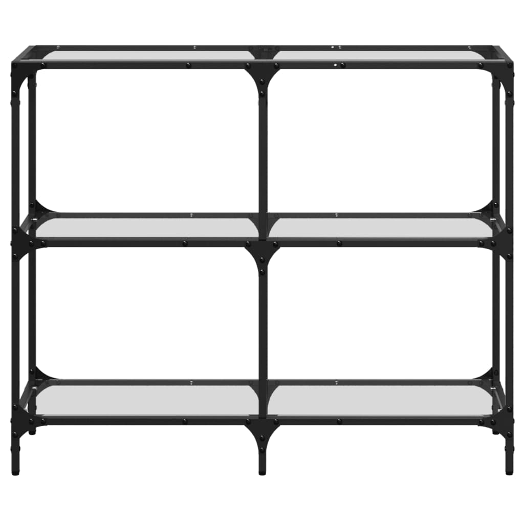 vidaXL Stolik konsolowy z przezroczystym, szklanym blatem, 98x30x81 cm
