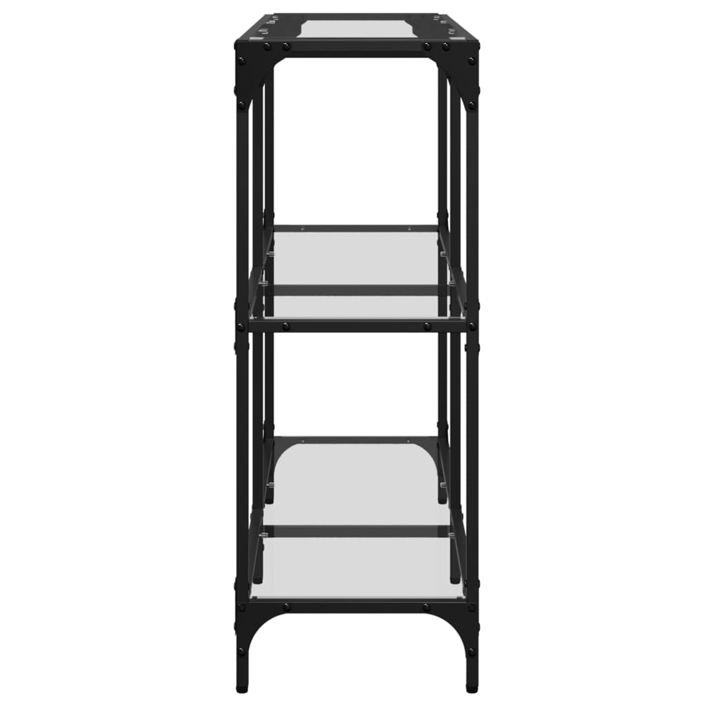 vidaXL Stolik konsolowy z przezroczystym, szklanym blatem, 98x30x81 cm