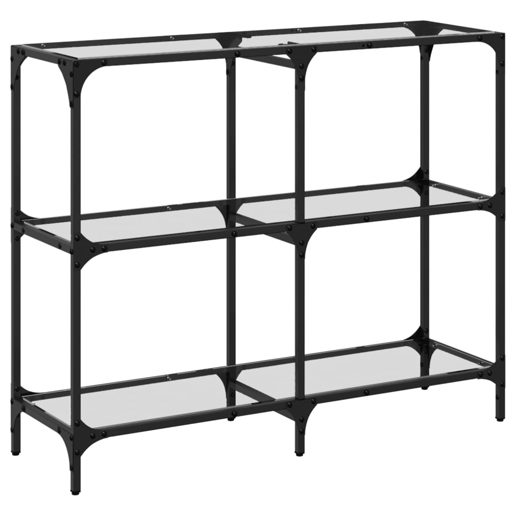 vidaXL Stolik konsolowy z przezroczystym, szklanym blatem, 98x30x81 cm