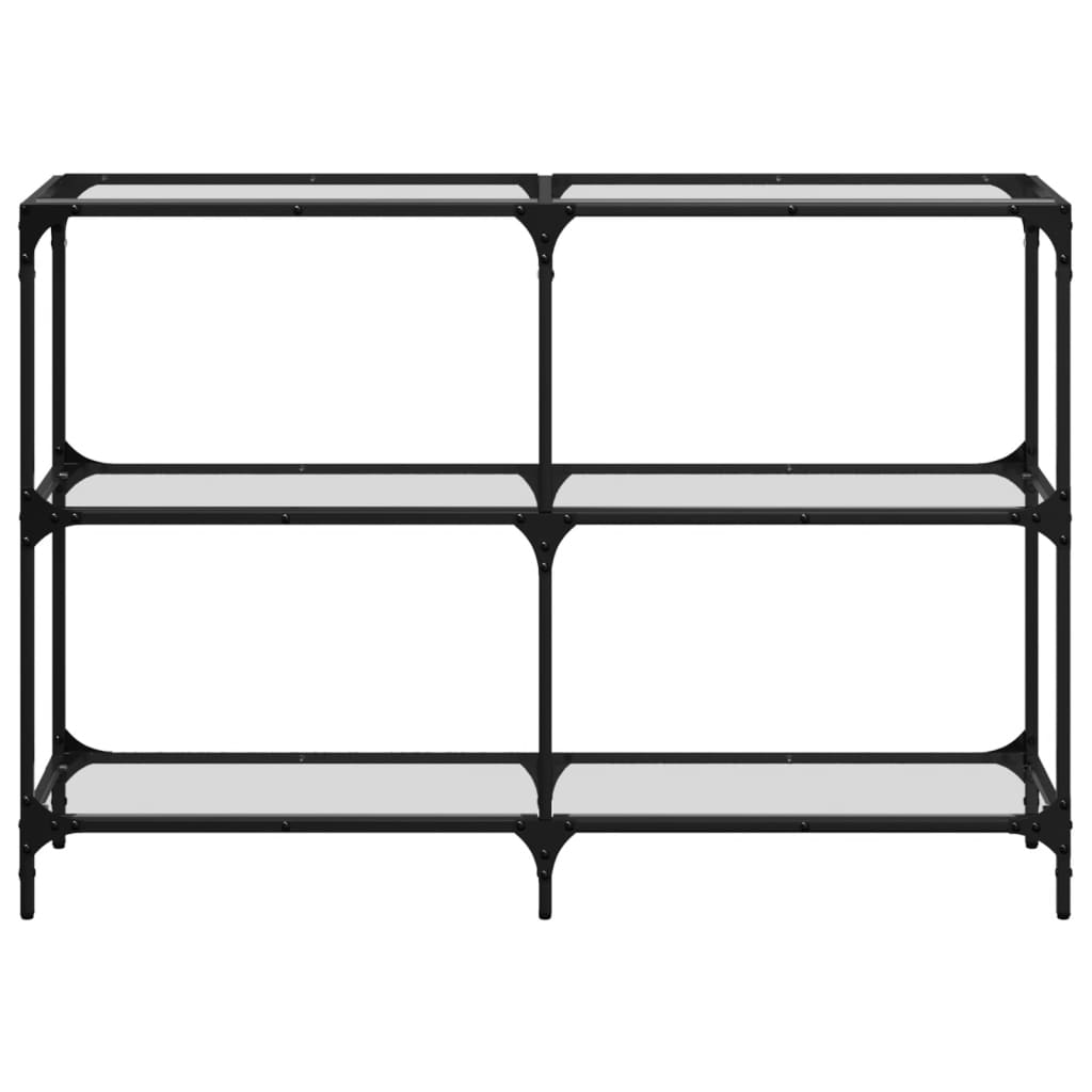 vidaXL Stolik konsolowy z przezroczystym, szklanym blatem, 118,5x30x81