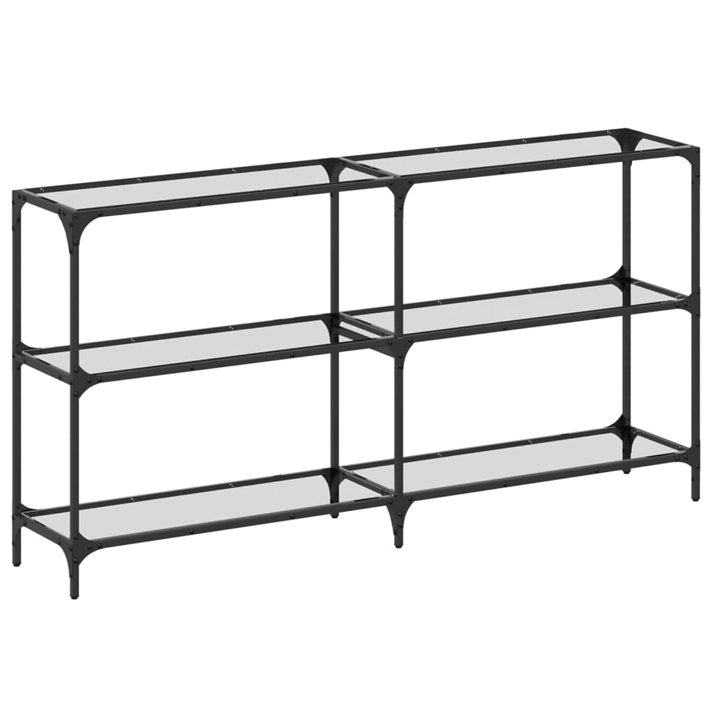 vidaXL Stolik konsolowy z przezroczystym, szklanym blatem, 158,5x30x81