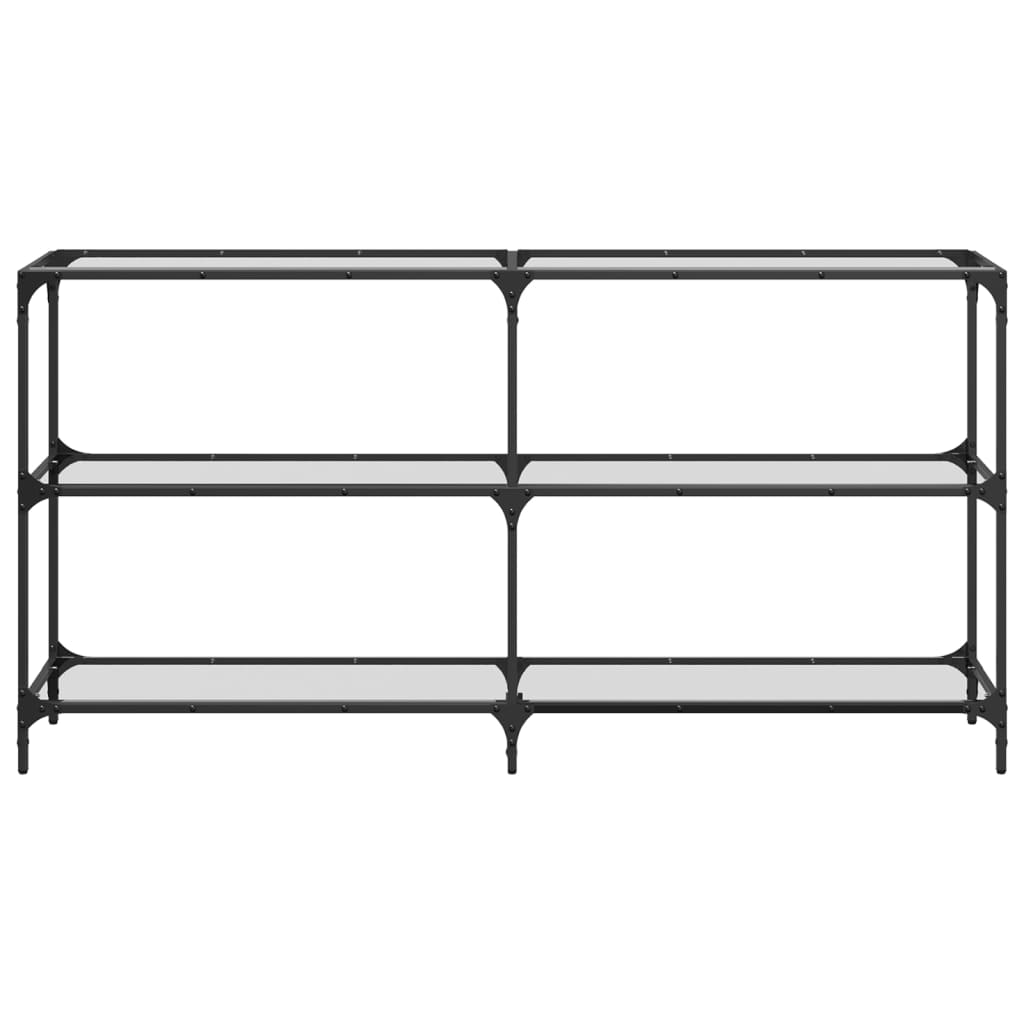 vidaXL Stolik konsolowy z przezroczystym, szklanym blatem, 158,5x30x81