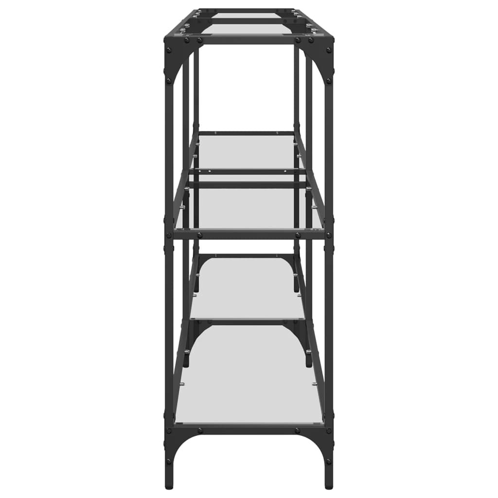 vidaXL Stolik konsolowy z przezroczystym, szklanym blatem, 158,5x30x81