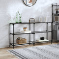 vidaXL Stolik konsolowy z przezroczystym, szklanym blatem, 158,5x30x81