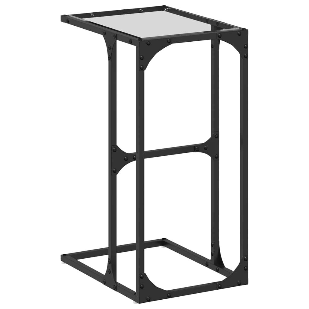 vidaXL Stolik boczny ze szklanym blatem, 40x30x61,5 cm, stal