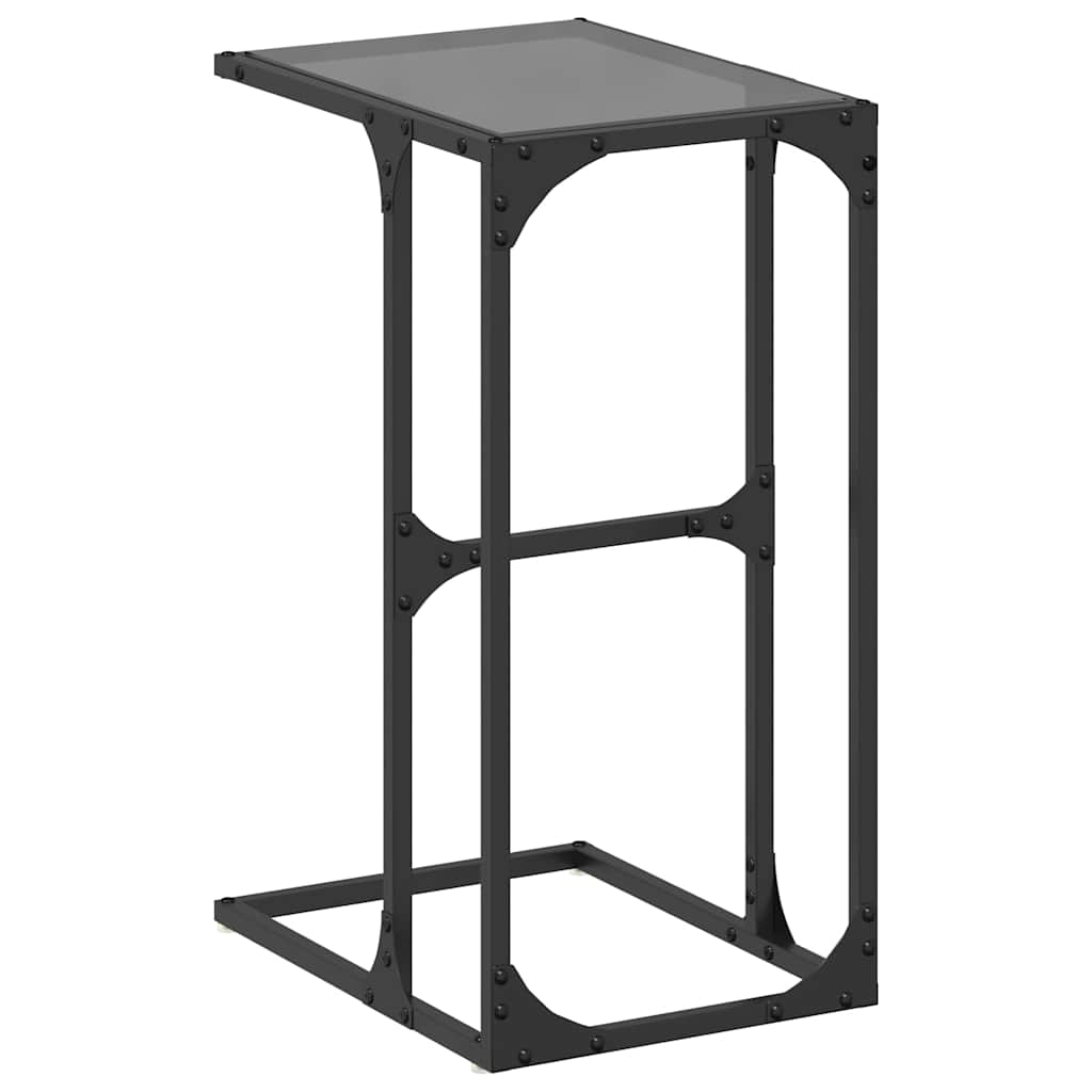 vidaXL Stolik boczny ze szklanym blatem, 40x30x61,5 cm, stal