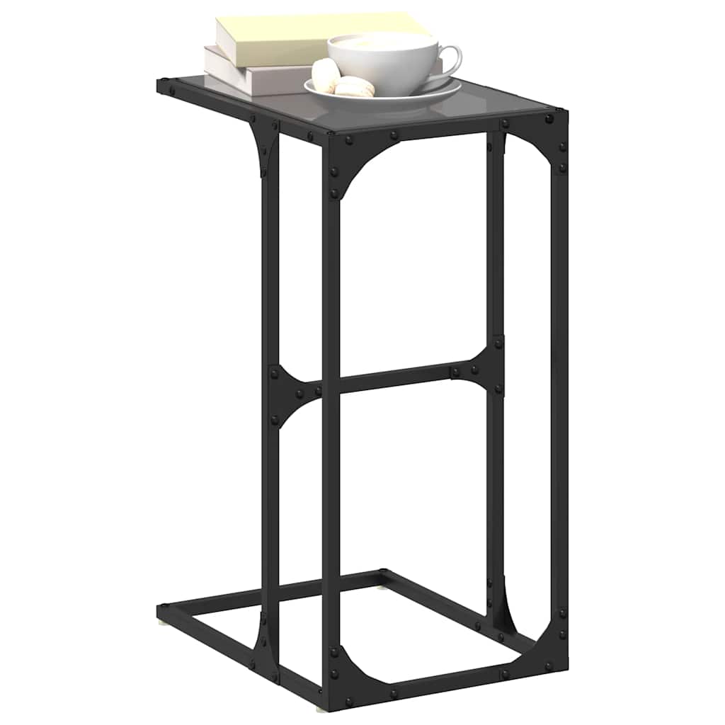 vidaXL Stolik boczny ze szklanym blatem, 40x30x61,5 cm, stal