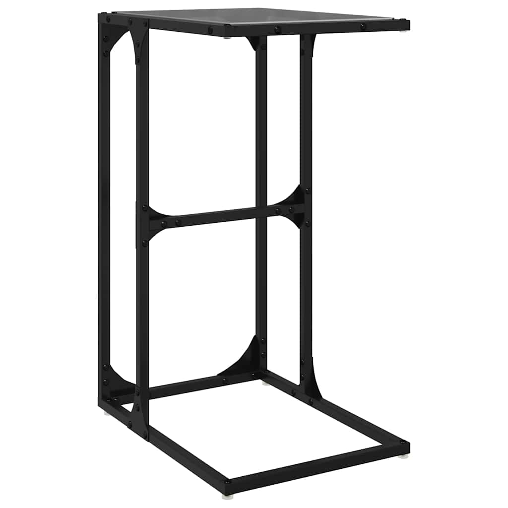 vidaXL Stolik boczny ze szklanym blatem, 40x30x61,5 cm, stal