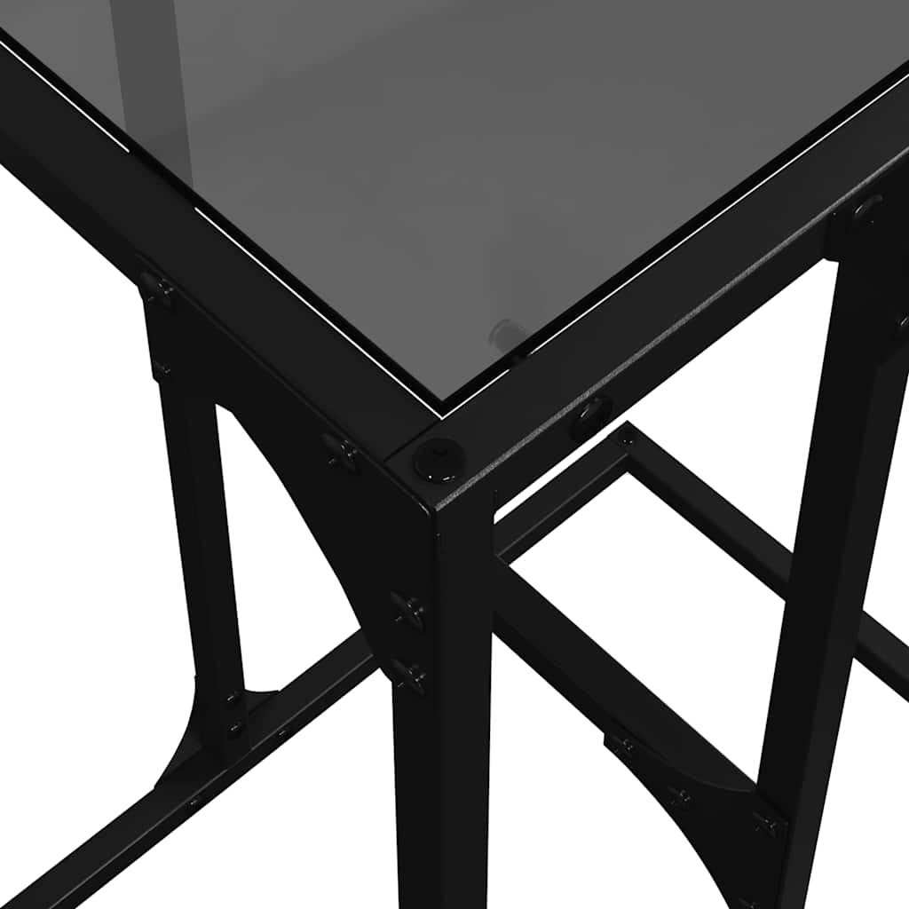 vidaXL Stolik boczny ze szklanym blatem, 40x30x61,5 cm, stal