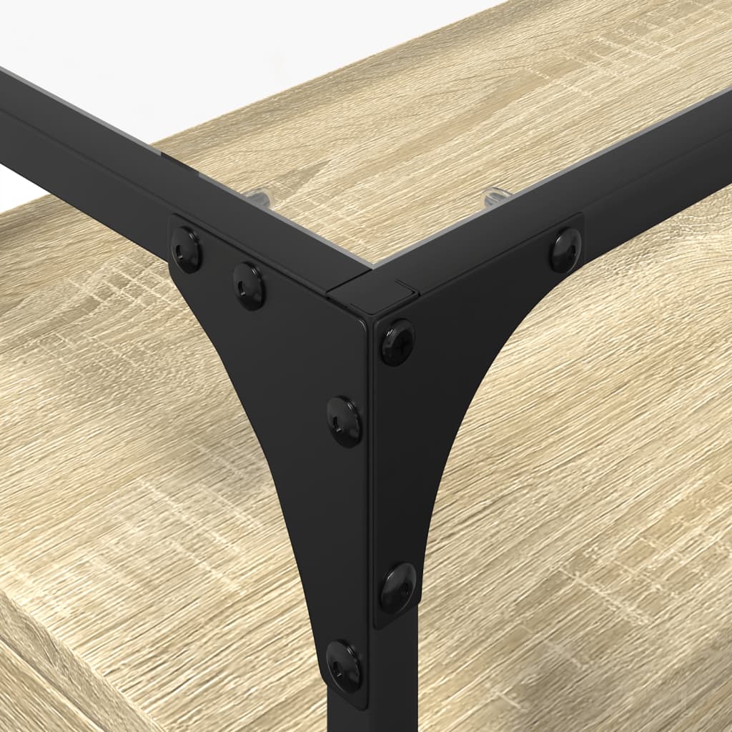 vidaXL Szafka pod TV ze szklanym blatem, dąb sonoma, 60x35x51 cm
