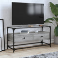 vidaXL Szafka pod TV ze szklanym blatem, szary dąb sonoma, 98x35x51 cm