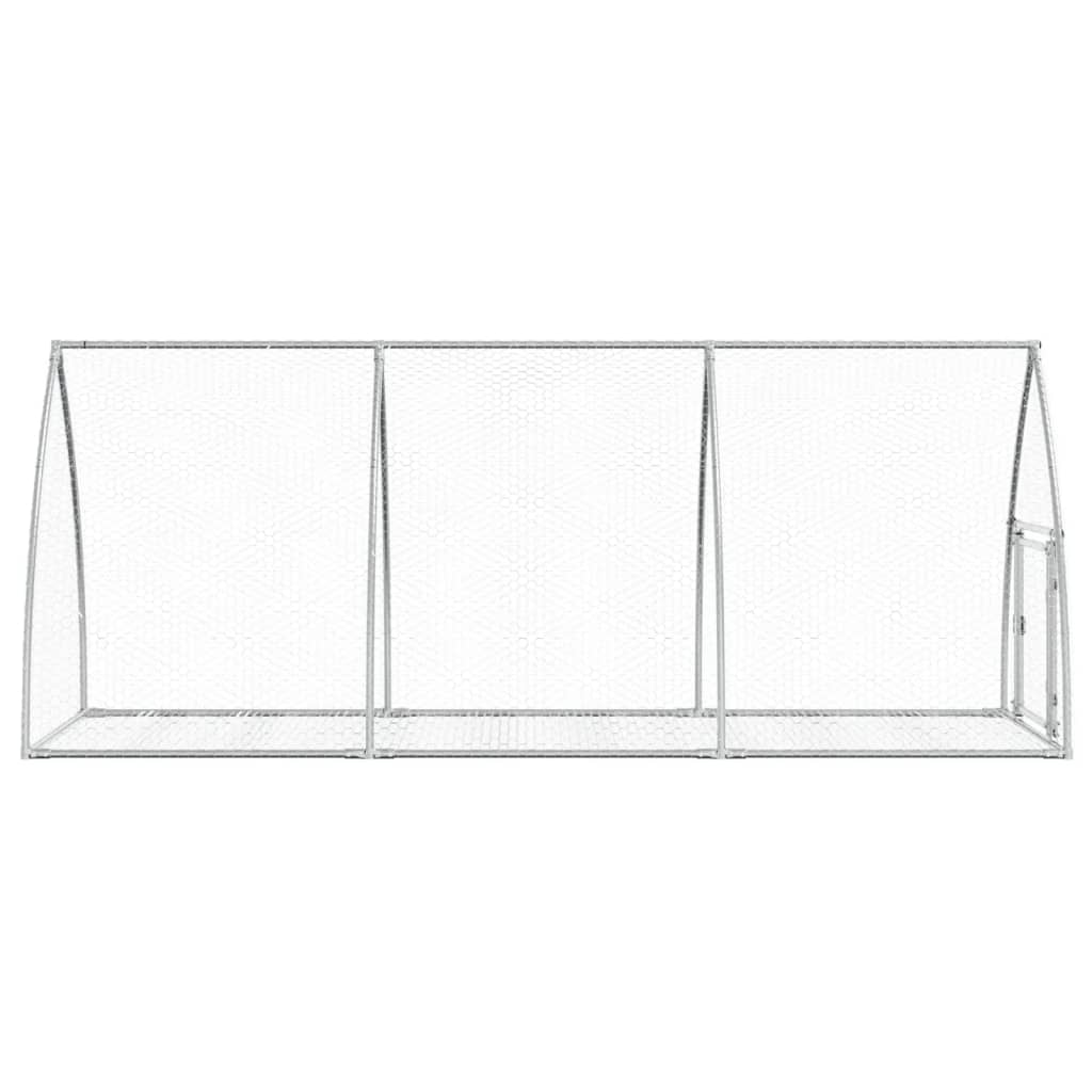 vidaXL Klatka dla królika, srebrna, 105x300x120cm, stal galwanizowana