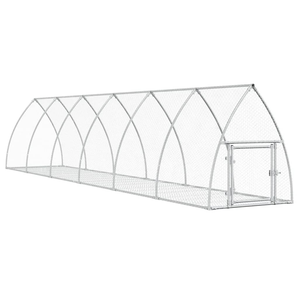 vidaXL Klatka dla królika, srebrna, 105x600x120cm, stal galwanizowana