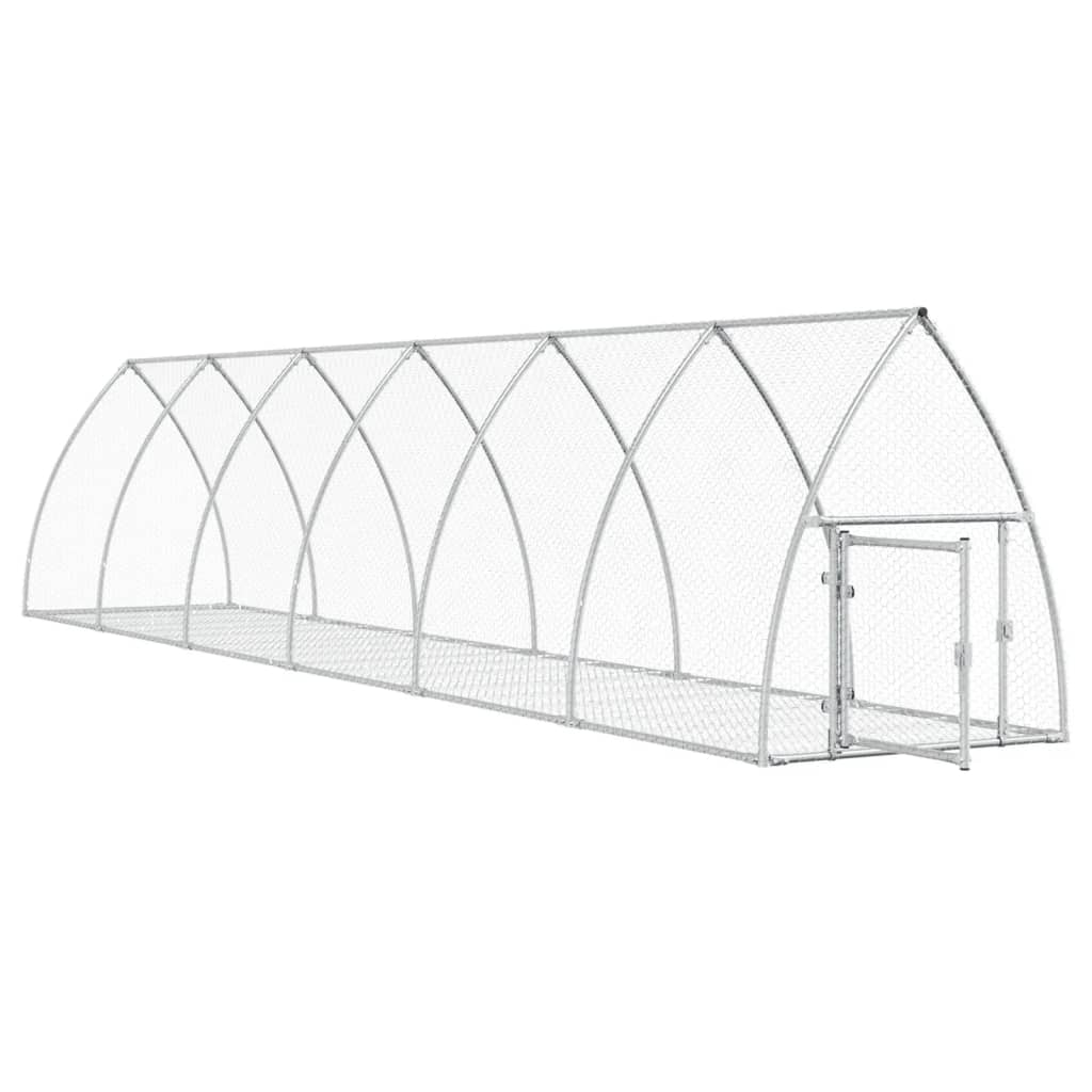 vidaXL Klatka dla królika, srebrna, 105x600x120cm, stal galwanizowana