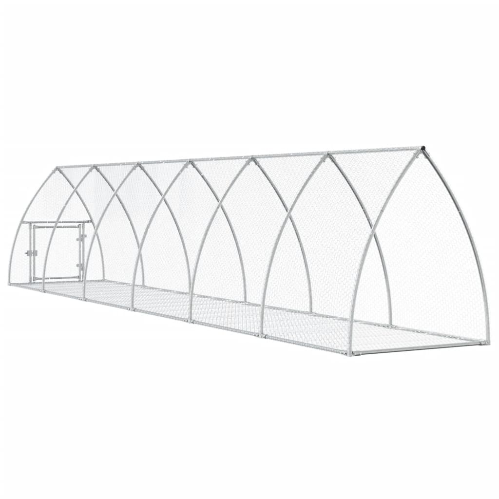 vidaXL Klatka dla królika, srebrna, 105x600x120cm, stal galwanizowana