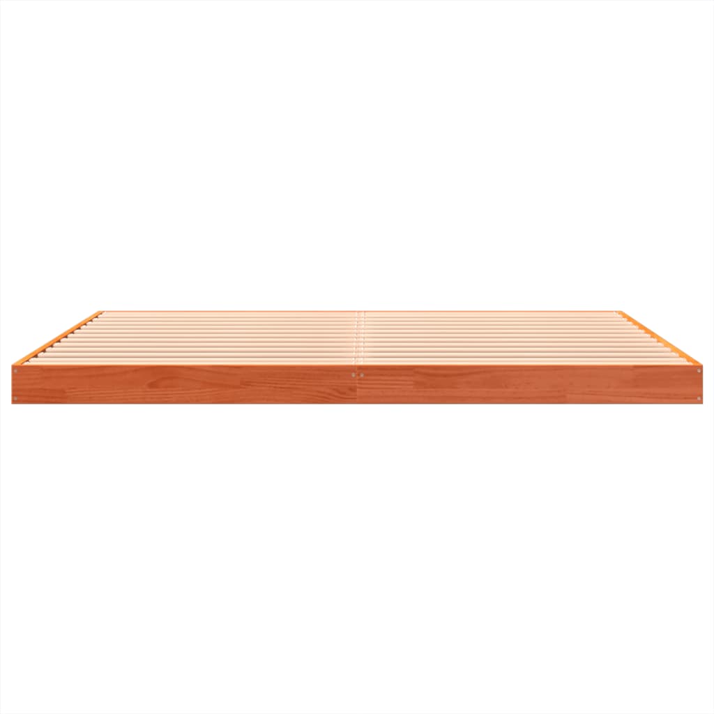 vidaXL Rama łóżka, woskowy brąz, 150x200 cm, lite drewno sosnowe