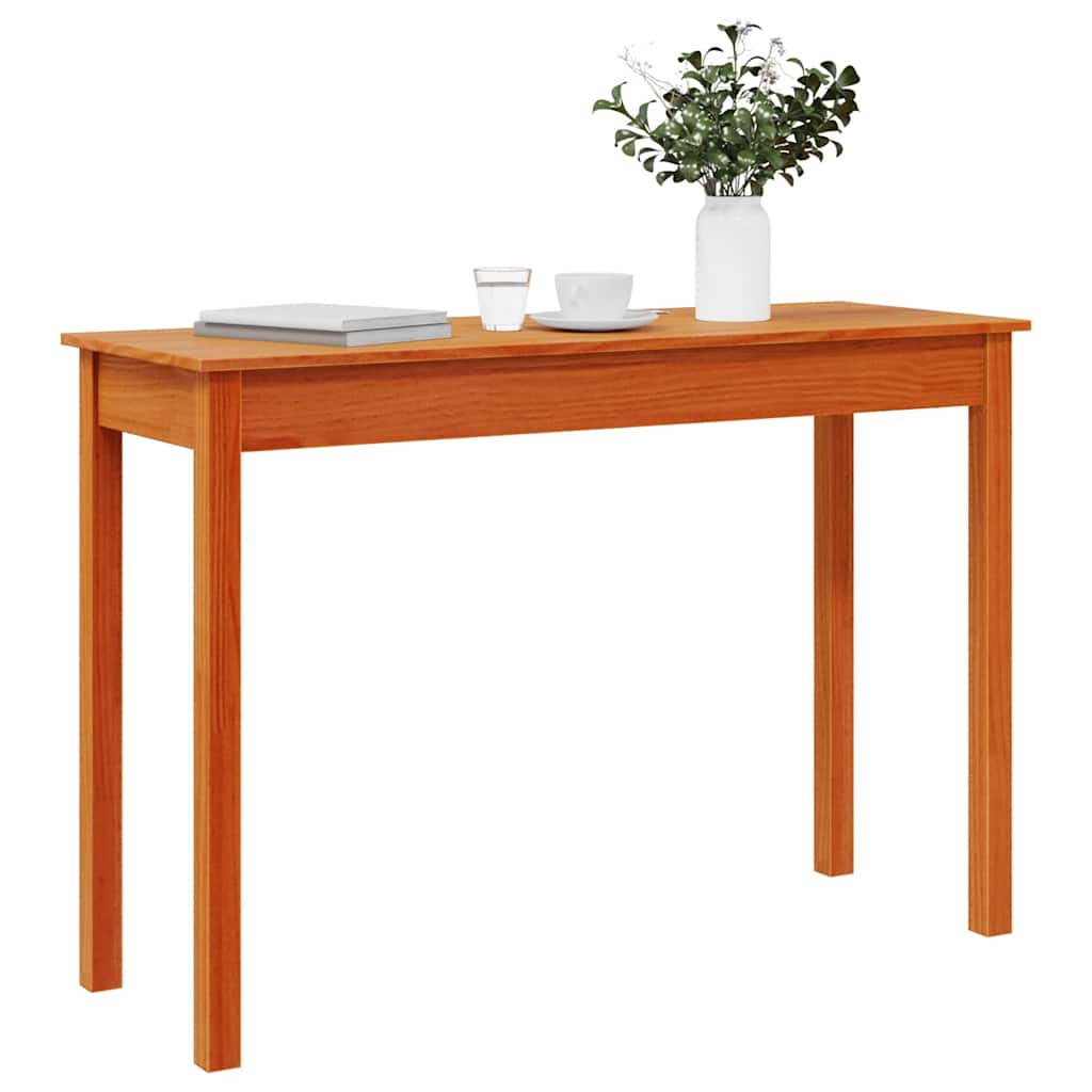 vidaXL Stolik konsolowy, woskowy brąz, 110x40x75 cm, drewno sosnowe