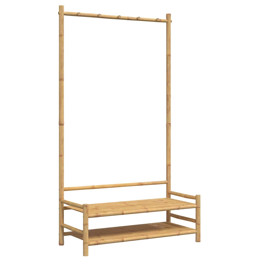 vidaXL Wieszak na ubrania, z półkami, 103x40x183 cm, bambusowy