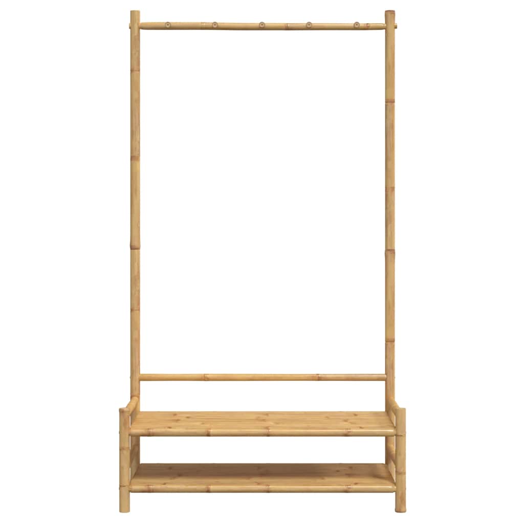 vidaXL Wieszak na ubrania, z półkami, 103x40x183 cm, bambusowy