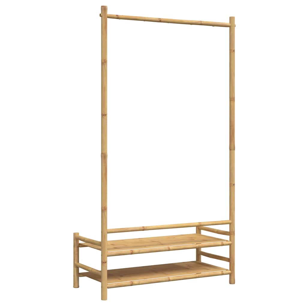 vidaXL Wieszak na ubrania, z półkami, 103x40x183 cm, bambusowy