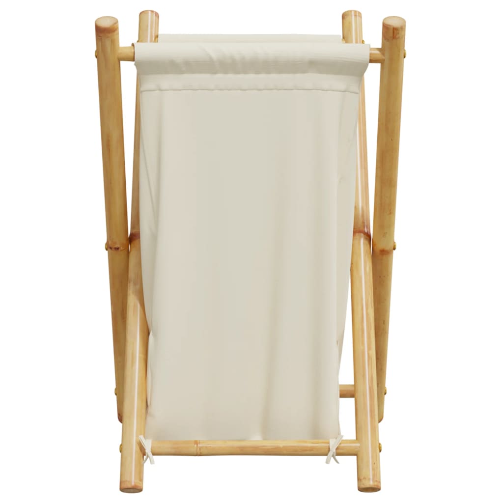 vidaXL Kosz na pranie, kremowy, 41,5x36x63,5 cm, bambusowy