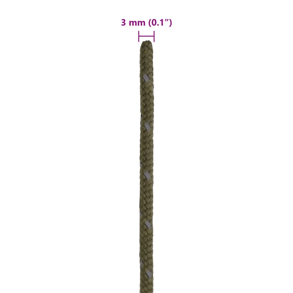 vidaXL Linka namiotowa z napinaczami, elementy odblaskowe, 50 m, 3 mm
