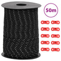 vidaXL Linka namiotowa z napinaczami, elementy odblaskowe, 50 m, 3 mm