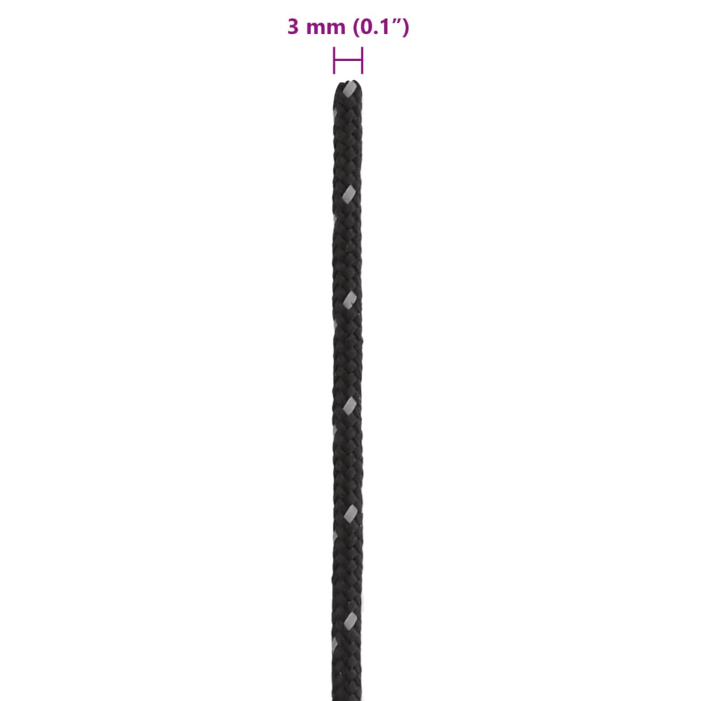 vidaXL Linka namiotowa z napinaczami, elementy odblaskowe, 50 m, 3 mm