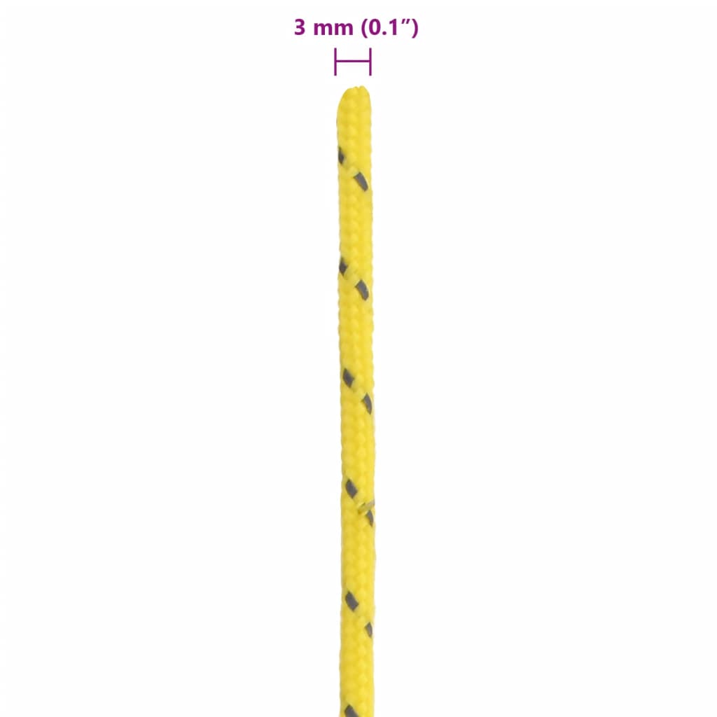 vidaXL Linka namiotowa z napinaczami, elementy odblaskowe, 50 m, 3 mm