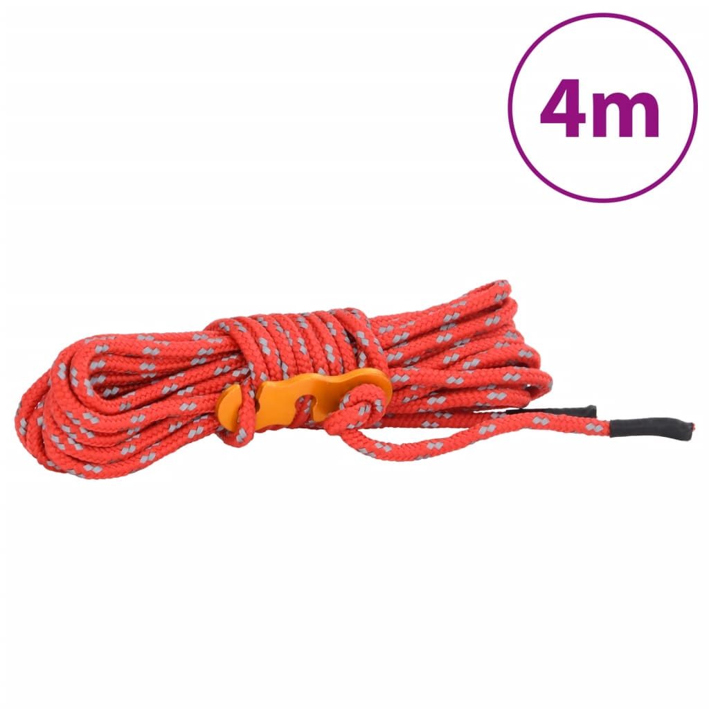 vidaXL Linki namiotowe z napinaczem, odblaskowe, 8 szt., 4 m, 4 mm