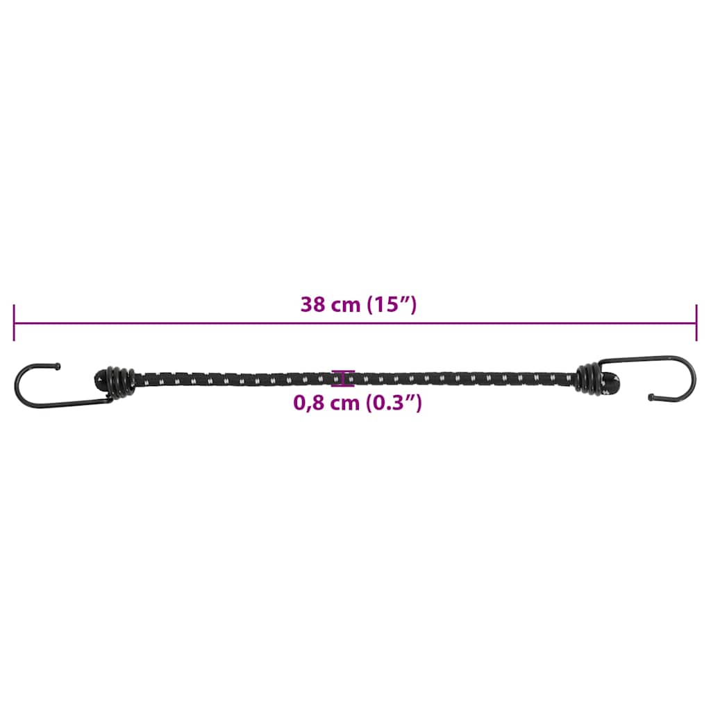 vidaXL Linki transportowe, z odblaskami i haczykami, 25 szt., 38 cm