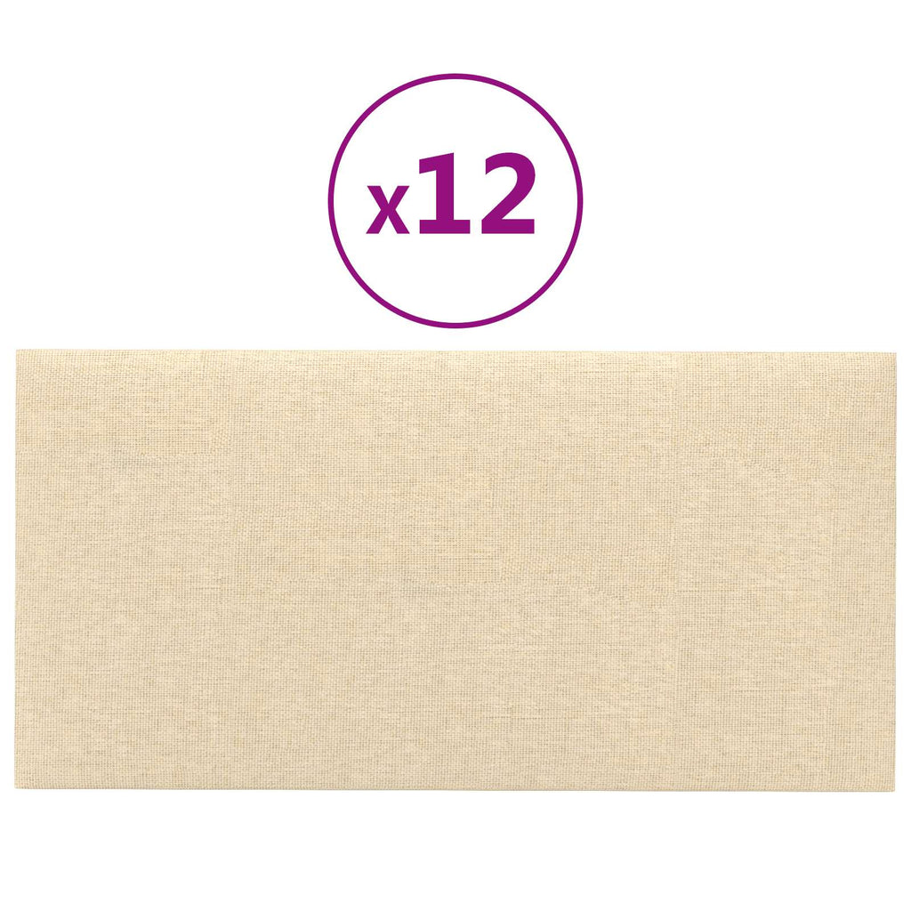 vidaXL Wejściowy zagłówek 12 pcs Kremowy 30 x 15 cm tkanina