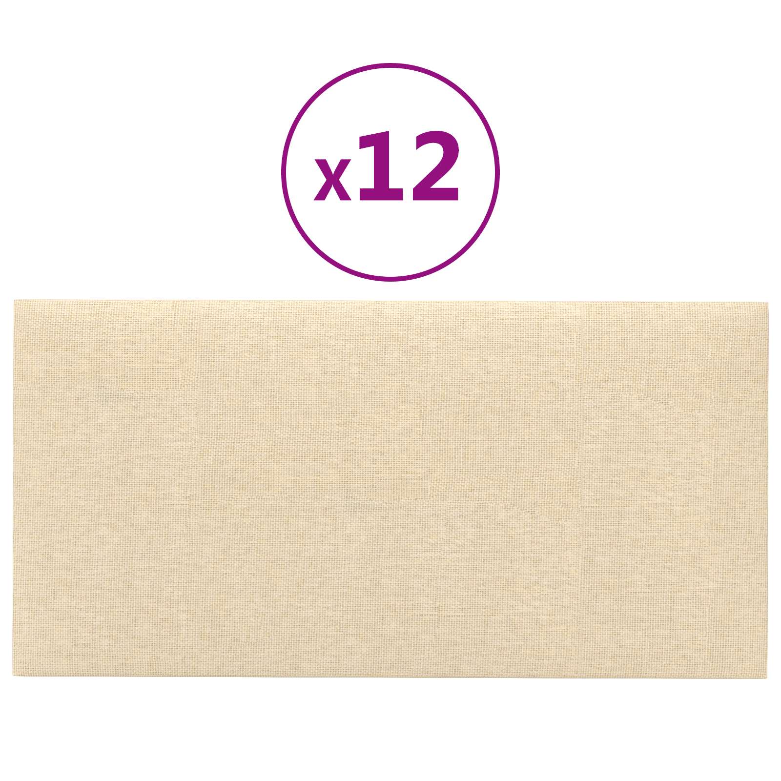 vidaXL Wejściowy zagłówek 12 pcs Kremowy 30 x 15 cm tkanina