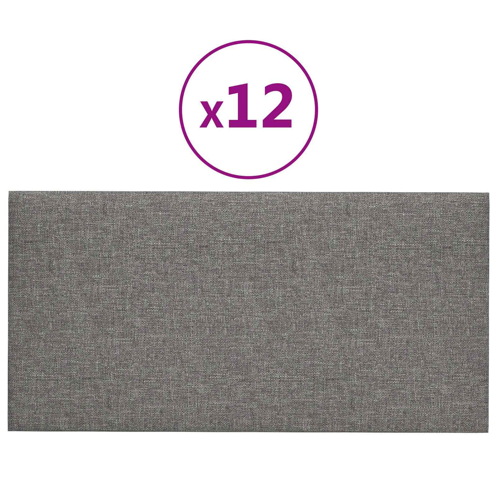 vidaXL Wejściowy zagłówek 12 pcs Jasnoszary 30 x 15 cm tkanina